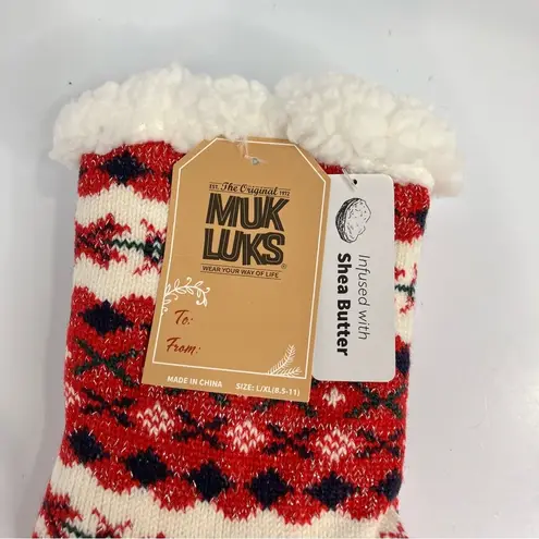 Muk Luks Cabin slipper socks grippy bottom fair aisle design size L/XL (8.5 - Image 3