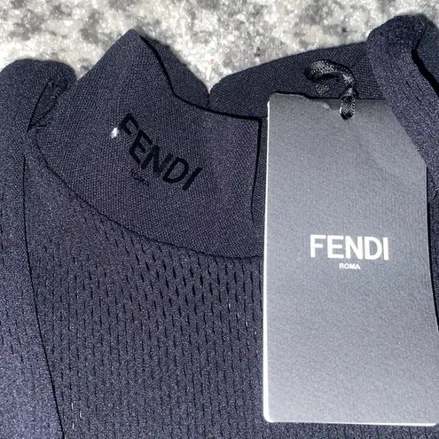 Fendi  Micro Mesh Mock Neck Bodysuit size M