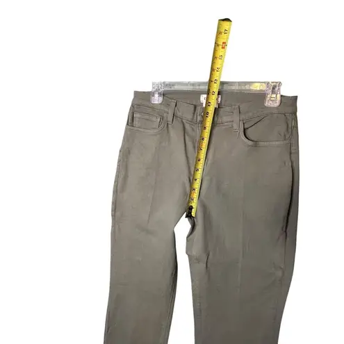 L'Agence Sada Jeans Womens 30 Green Basil Cropped High Rise Slim Raw Hem Pants