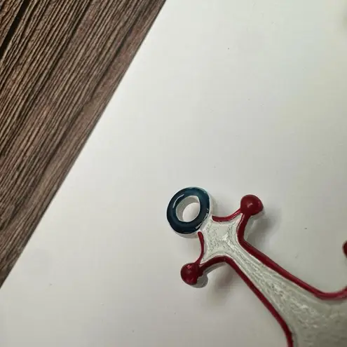 Enamel Nautical Ship Anchor Lot Of 2 Brooch Pin