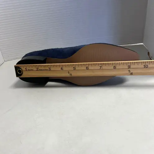 BETTY Navy Blue Suede Studded Ankle Boots Pointed Toe Zipper Closure Size 6M