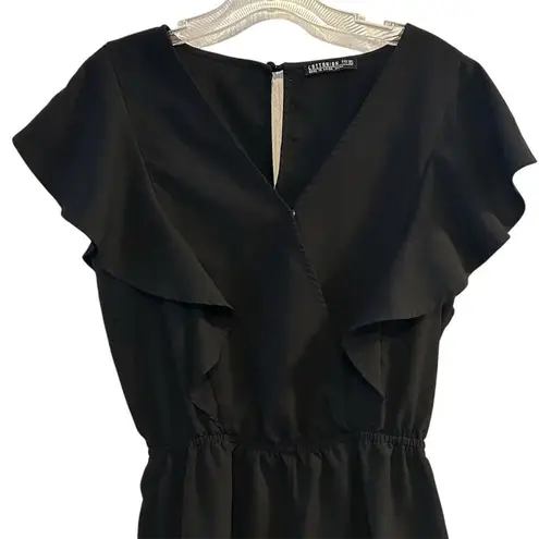 Cotton On  Women's XS Black Flutter Sleeve Romper Casual V-Neck