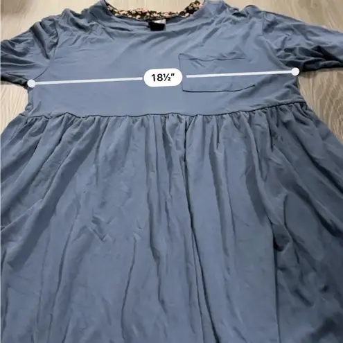 Agnes & Dora Modern Short Sleeve Tunic Dress in Indigo Size S