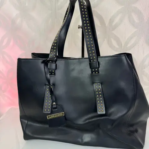 Abellucci Milan Italy Genuine Leather Gold Studded Black Bag $425