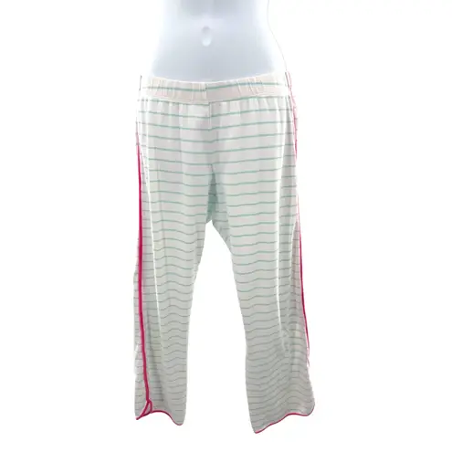 LAKE Striped Pajama Set Womens Pima Cotton Small Short Sleeve Pants Loungewear White