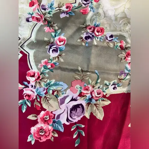 Adolfo VINTAGE: | ladies floral print silk scarf.