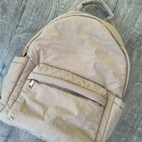 A New Day  Taupe Puff Dome Backpack