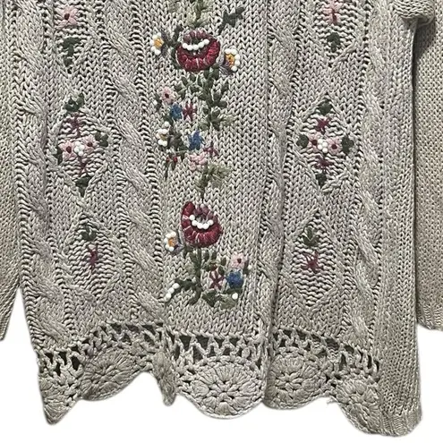 Bobbie & Brooks Vintage Bobbie Brooks Hand Knit Embroidered Pearl Sweater See measurements