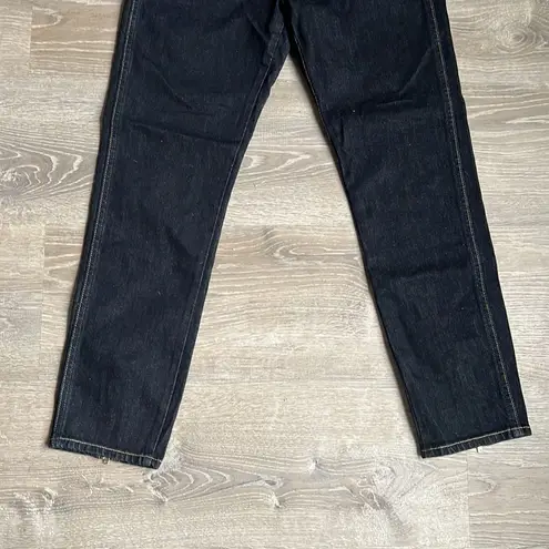 NEW Amo Womens Blue Mid Rise Bow Hem Straight Leg Ankle Jeans Size 27