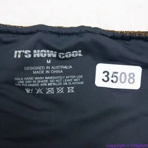 NEW It's Now Cool Gathered Tie Pant bikini Lurex, M Gold Size M