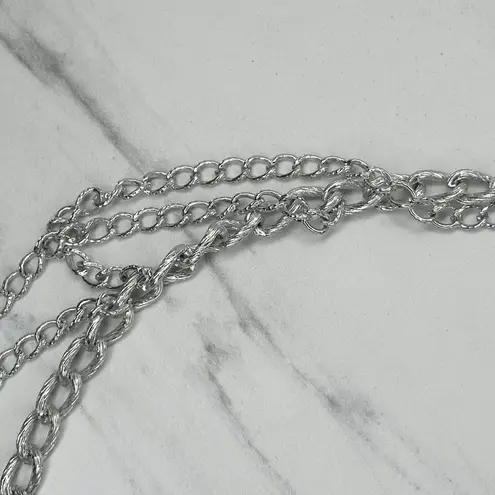 Draped Silver Tone Metal Chain Link Belt Y2K XS/Small XS/S ✨
