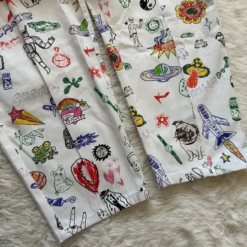 Colin LoCascio Jenni Jean Doodle Print Straight Artistic White Multicolor M