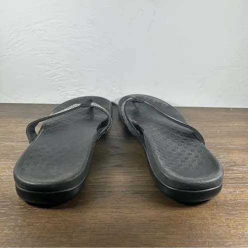 Vionic Women's Black Sparkle Tide Thong Sandals size 8.5