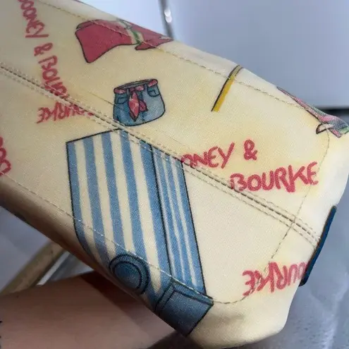 Dooney & Bourke  Miami Beach Leather Coated Canvas Rainbow Zip Shoulder Bag Purse