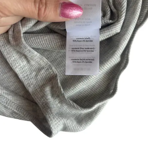 We Wore What Heather Gray Rayon Ribbed Muscle Tank Bodysuit Women’s Size XS NWT