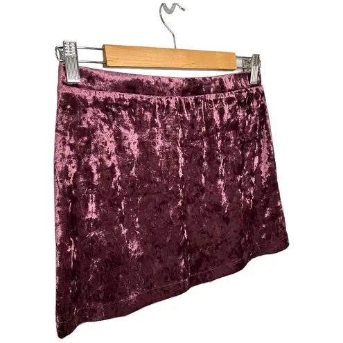 Abound New Nordstrom  Crushed Velvet Velour Mini Retro 90s Y2K Skirt Burgundy M