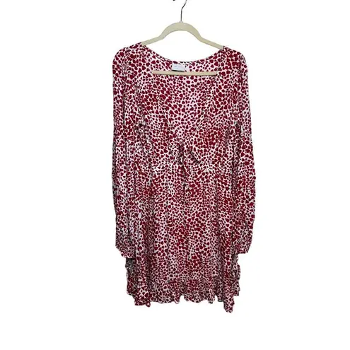 Rue Stiic Cabrio Tie Heart Mini Dress Sz. M Red Size M