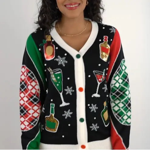Tipsy Elves UGLY Women’s MIX AND BE MERRY CHRISTMAS CARDIGAN SWEATER
