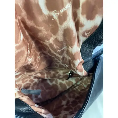 B Makowsky Women's Black Pebble Leather Pick Stitch Shoulder Bag/ Purse SKU 6012