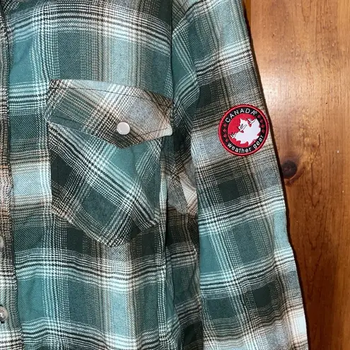 Teal Plaid Button
