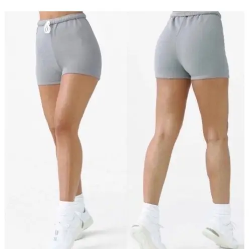 Joah Brown Fitted Terry Sweat Short Size Small/Medium Gray Drawstring NWT - Image 2