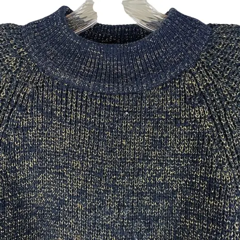 Vtg 90's Lindsey Blake Black and Gold Metallic Oversize Tunic Sweater Size M Y2K Size M