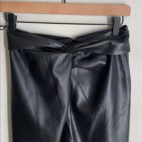 NANUSHKA Milo Sarong Vegan Leather Mini Skirt Black Size XS