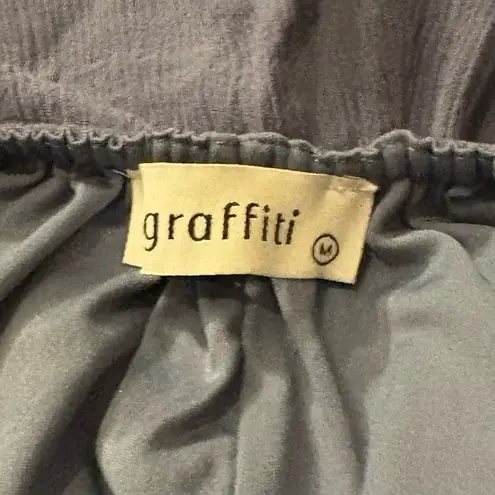 Graffiti Blue Chemise with Lace Detail Size M