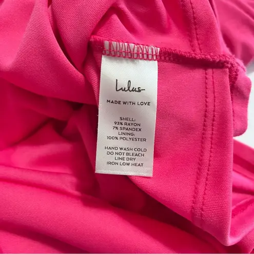 NWT‎ Lulus Comeback Baby Hot Pink Long Sleeve Knit Dress LARGE