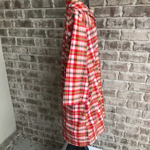 Vintage Loll Ease Plaid Dress Pearlized Buttons Festive Trendy 70’s 80’s Red Size undefined