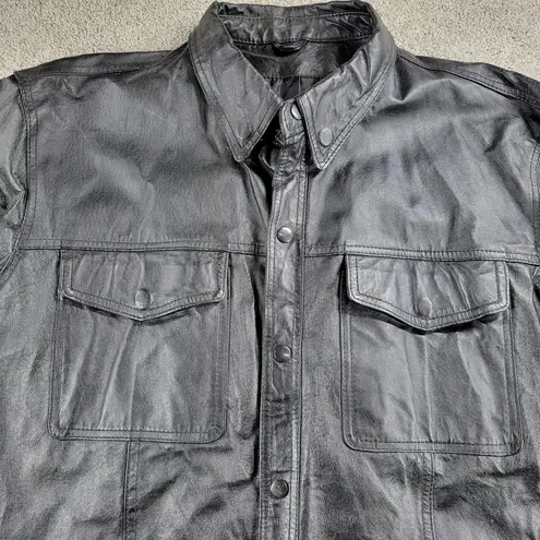 Bikers Dream Apparel Womens Moto Shacket 4XL Black Leather Button Down Size undefined