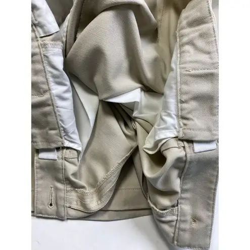 LL Bean Cargo Bayside Twill Shorts Womens Size 8 Khaki Original Fit No Wrinkle Tan