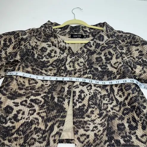 TERI JON by RICKIE FREEMAN Animal Print Snakeskin Evening Jacket Size 14 *FLAWED Brown