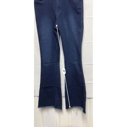 Vervet Flying Monkey Women Size 28 High Rise Flare Blue Jeans‎ Frayed Hem BAX-C