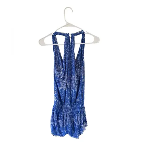 Poupette St. Barth Elise Blue Sleeveless Romper