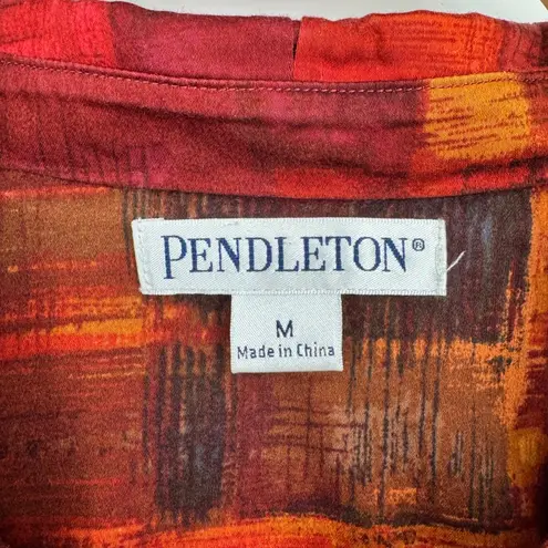 Pendleton Zip Front Jacket Size Medium Multicolor Abstract Pockets Artsy Retro