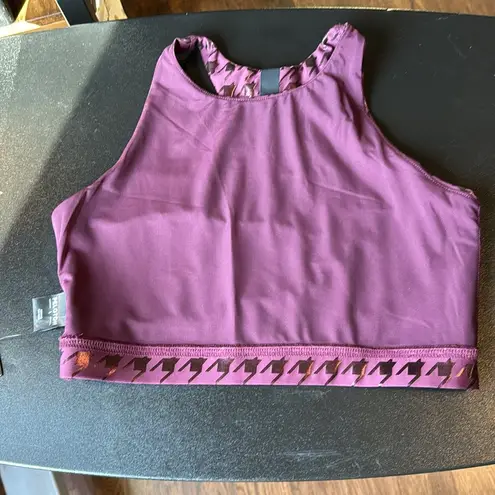 Peloton NWT  Show Up Houndstooth High Neck Sports Bra Size Large