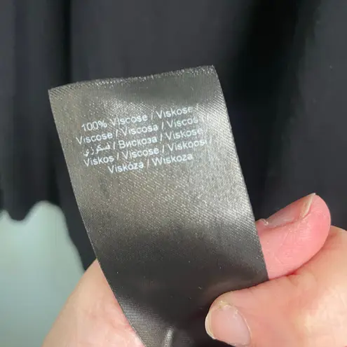 Ichi Womens Sz Large Black Lightweight Long Sleeve Blouse Top Minimalist Office