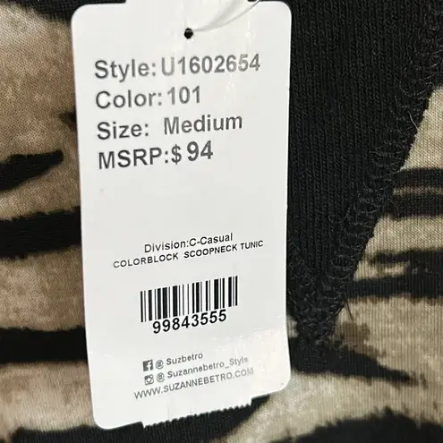 Suzanne Betro New Weekend by Colorblock Animal Print Raglan Long Sleeve Top