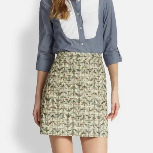 Kate Spade  New York Tweed Skirt the Rules Mini Skirt Yellow Green size 4 $348