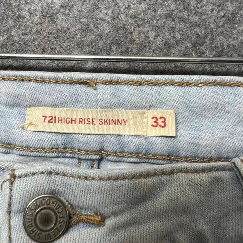 Levi's  721 High Rise Skinny Jeans Size 33 Light Wash Distressed Ripped Denim Pant