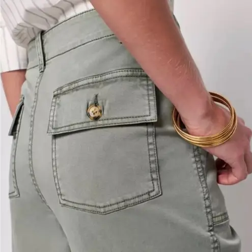 FAHERTY Organic Cotton Sage Green Raw Hem Cargo Utility Pants | 30