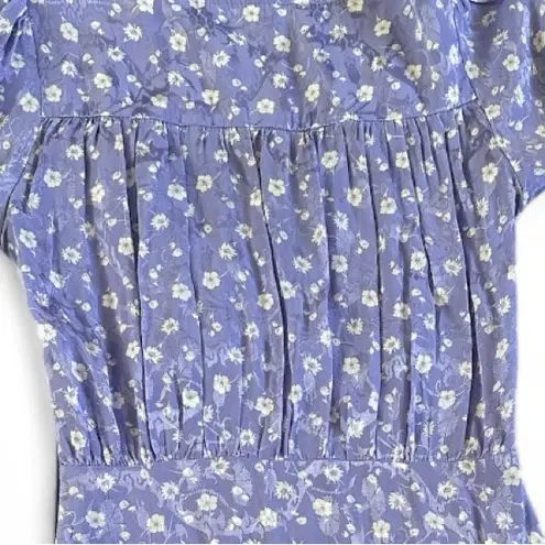 Free People  BOND STREET LILAC LAVENDER Purple Floral Print Short Sleeve Dress 2