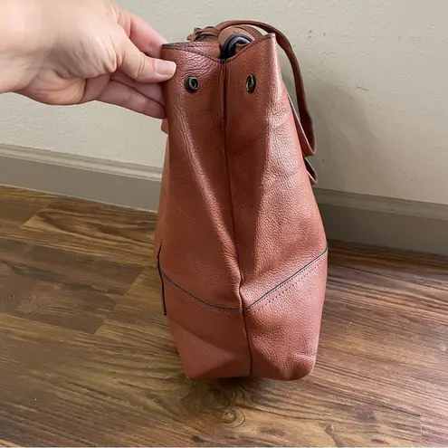 J.Crew ‎ ALL DAY LEATHER TOTE BAG PURSE ROASTED CHESTNUT VTG