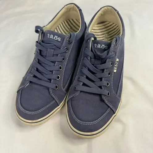 Taos Indigo Blue Size 8.5 Moc Star Sneaker Arch Support Canvas Travel Comfort
