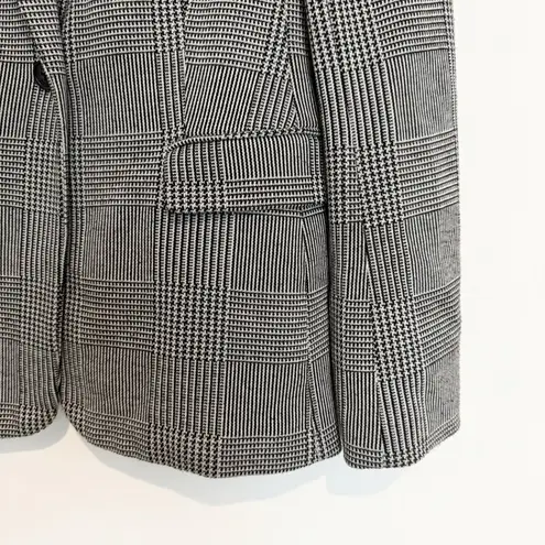 Calvin Klein  Houndstooth One Button Closure Office Notched Lapel Blazer Jacket