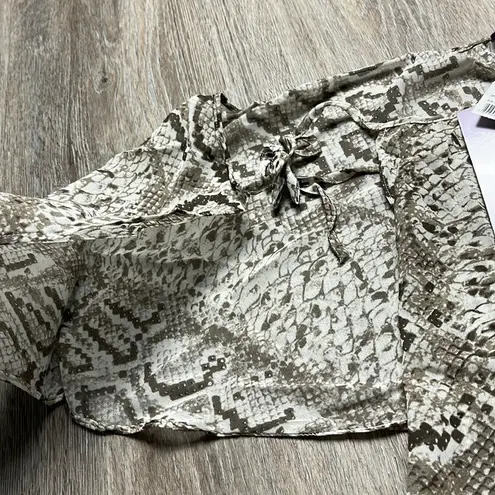 Swim Cover Up Wrap Skirt in Snake