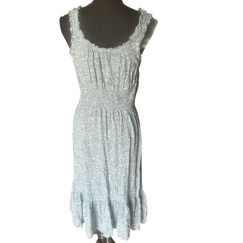 Patrons of Peace Stone Blue Floral Midi Dress size L