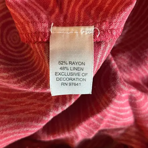 J. Jill Women's Burnt Orange Patterned Linen Maxi Skirt Size Small Bohochic