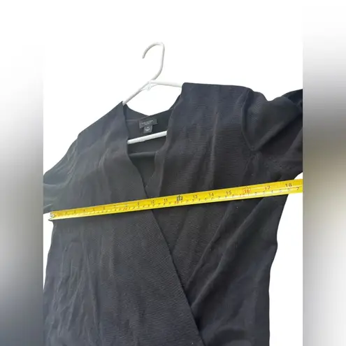Ann Taylor Factory Black Wrap Front Knit Sweater XS Workwear Business Casual